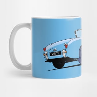 Austin Healey frog-eye Sprite in blue Mug